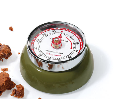 Retro Kookwekker 'Speed' Olijfgroen