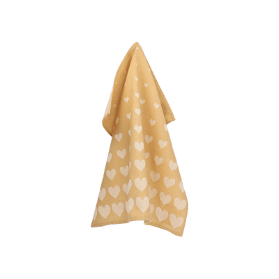 Theedoek Hearts Geel