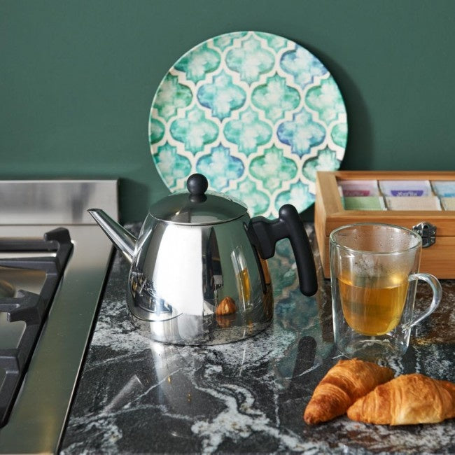 Duet Classic Theepot 1.2 Liter – RVS met Zwart