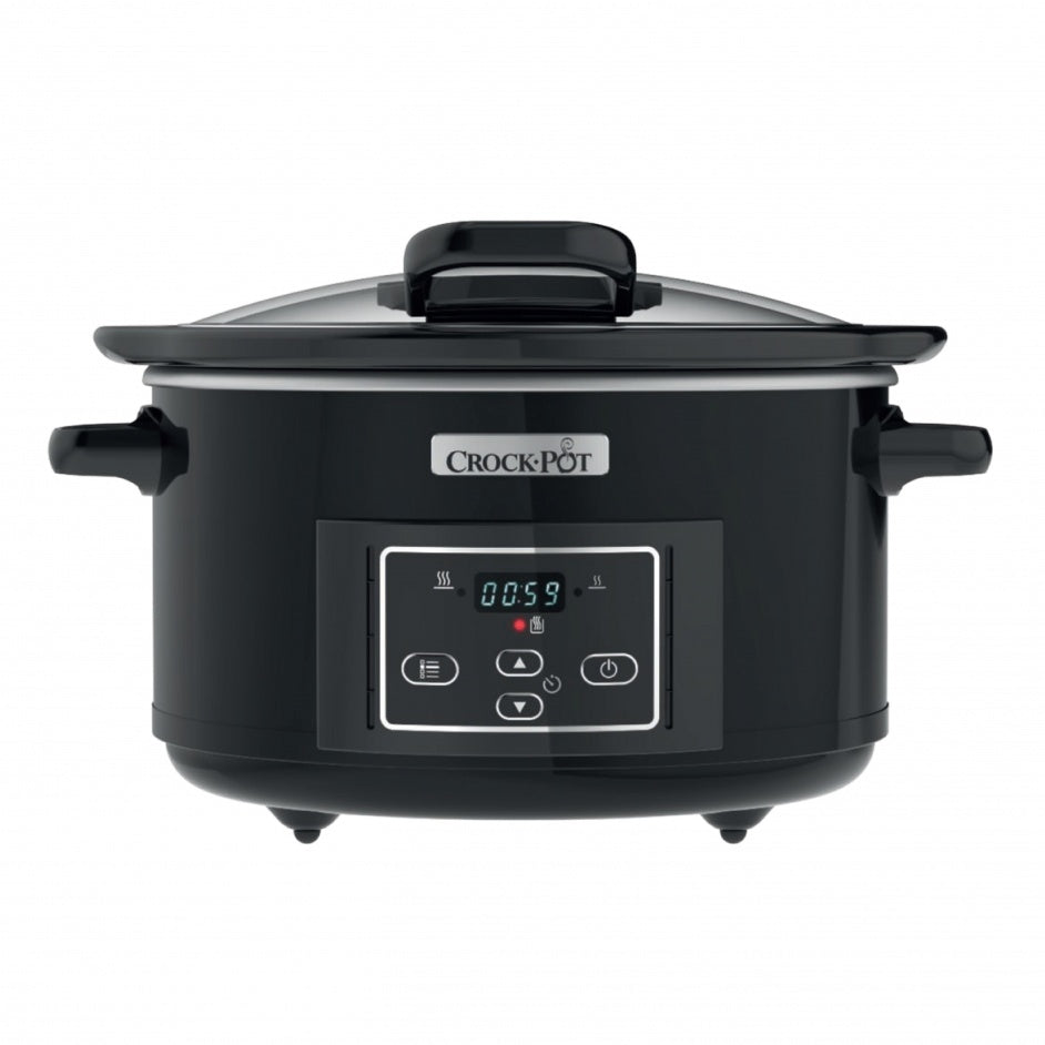Slowcooker Zwart met Klapdeksel - 4.7 Liter
