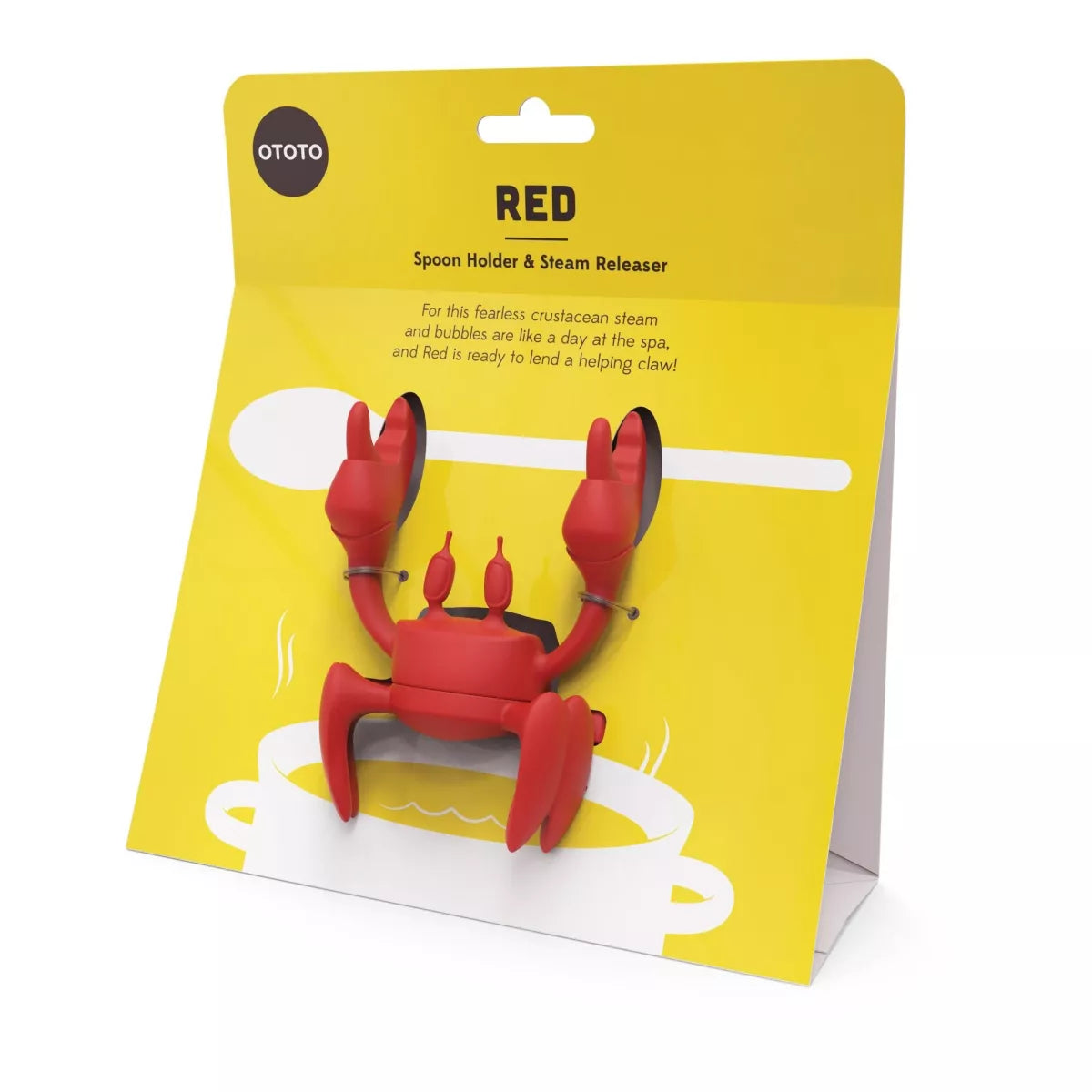 Ototo Red Siliconen Lepelhouder en Stoomaflater