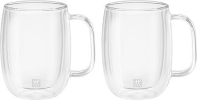 Sorrento Dubbelwandig Glas met Greep Koffie - set met 2 stuks