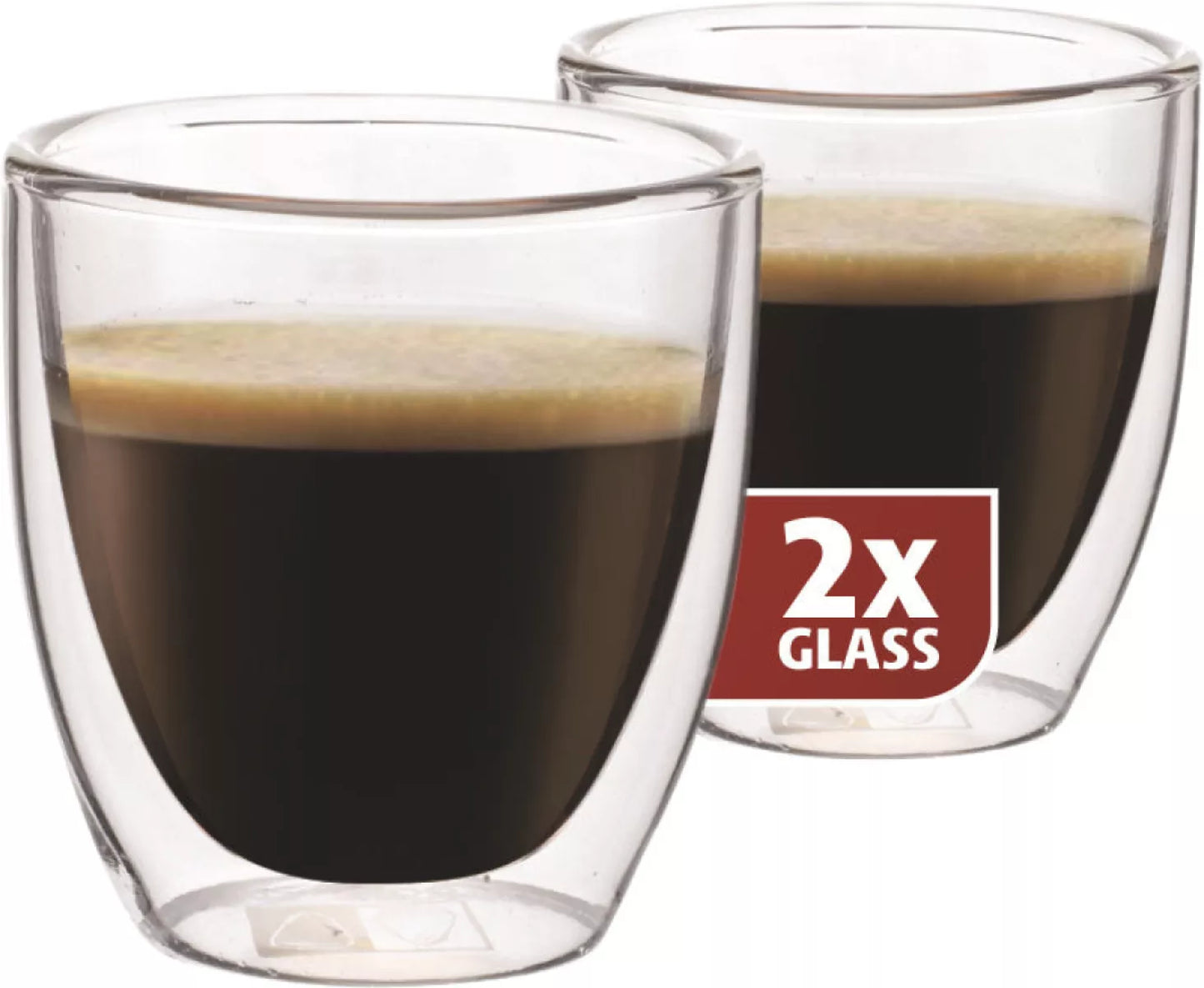 Maxxo Dubbelwandig Glas Espresso 80 ml - set 2 stuks
