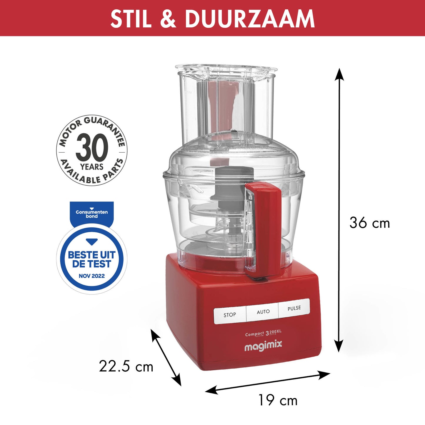 3200XL Foodprocessor Rood