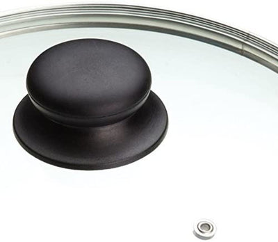 Glazen Deksel met Zwarte Knop 24 cm