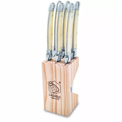 Laguiole Style de Vie Steakmessen Premium Line Parelmoer 6-delig