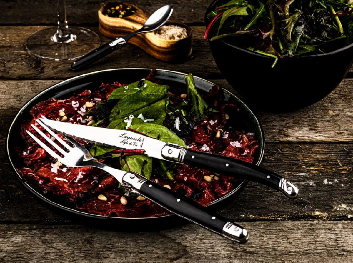 Laguiole Style de Vie Steakmessen Premium Line Zwart 1.8 mm 6-delig