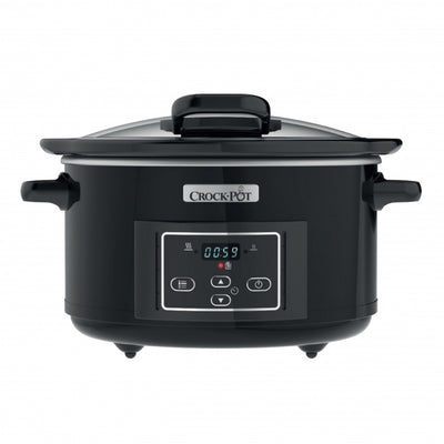 Slowcooker Zwart met Klapdeksel - 4.7 Liter