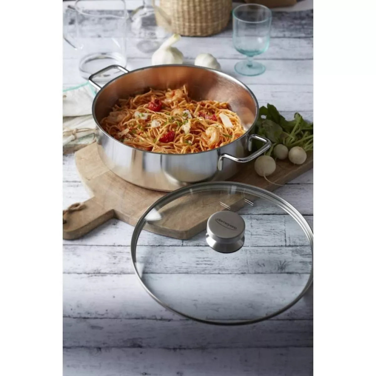 Demeyere Apollo 7 Hapjespan met Glazen Deksel 28 cm