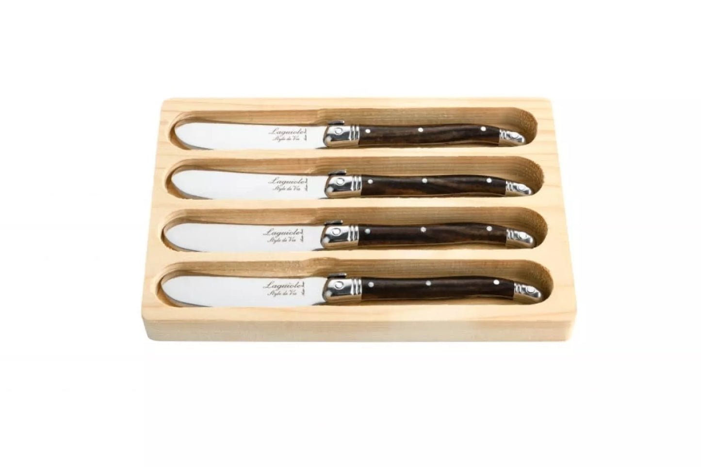 Laguiole Style de Vie Botermessen Premium Line Dark Wood 4-delig
