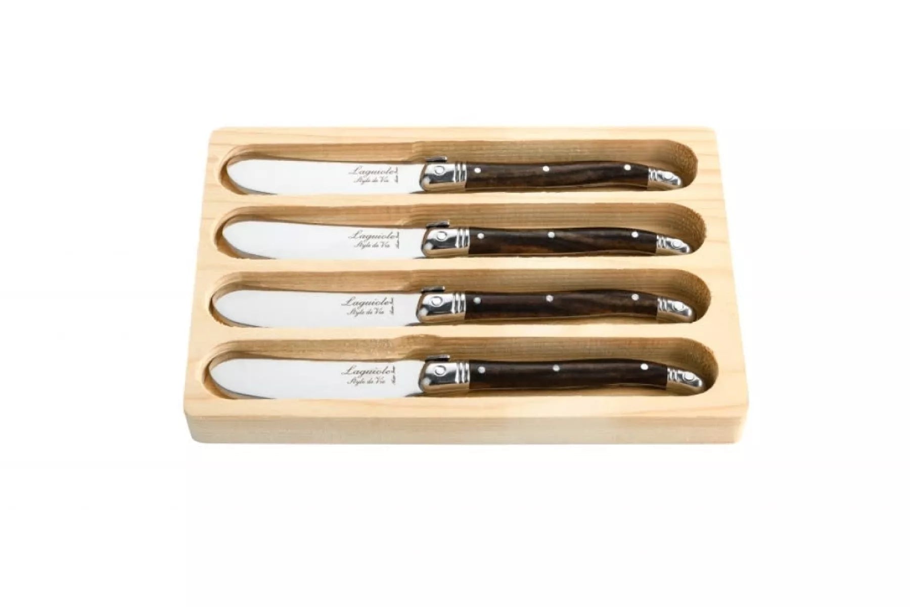 Laguiole Style de Vie Botermessen Premium Line Dark Wood 4-delig