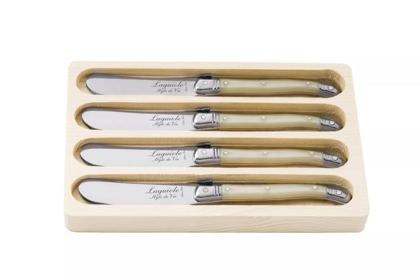 Laguiole Style de Vie Botermessen Premium Line Parelmoer 4-delig