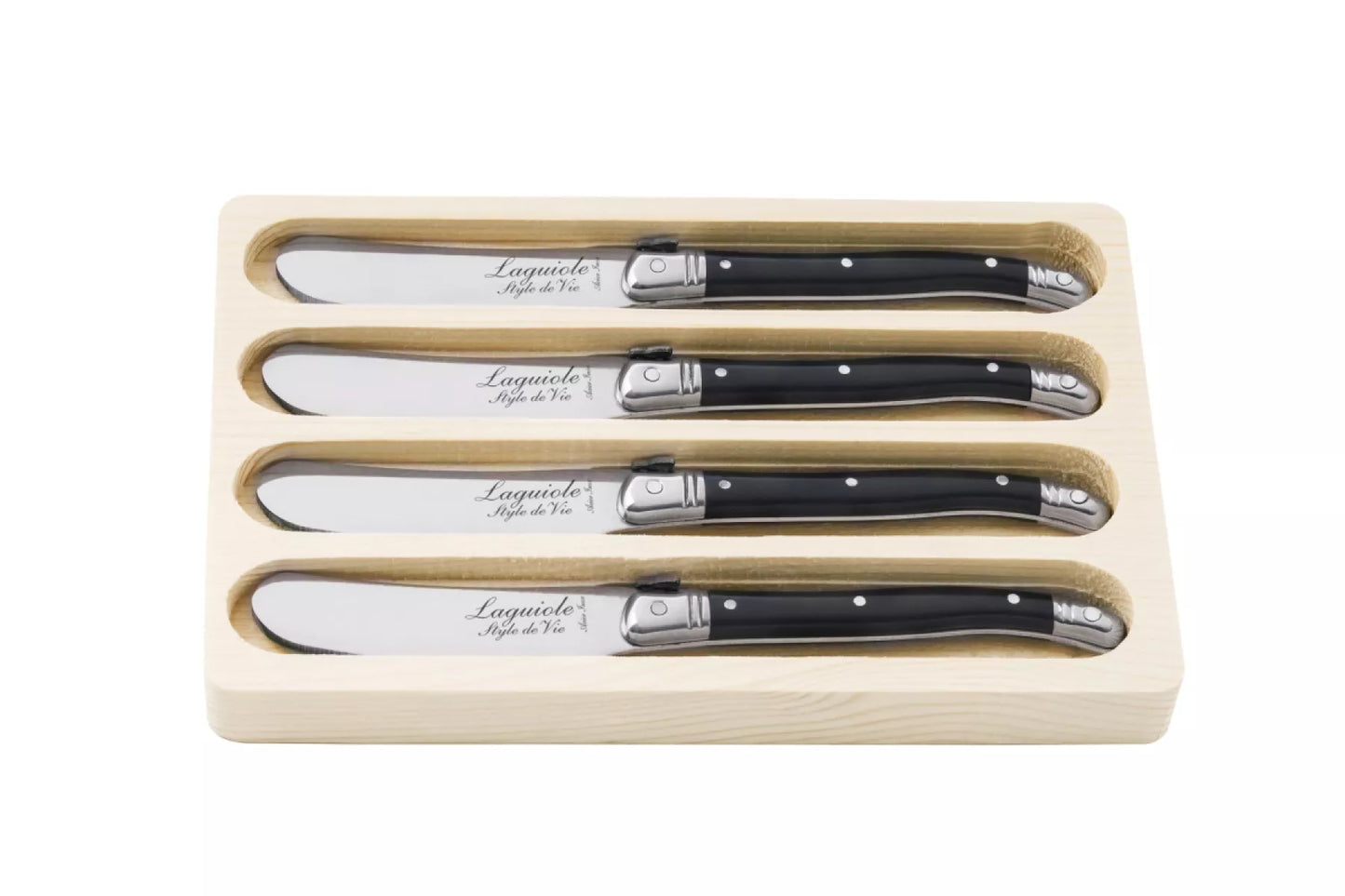 Laguiole Style de Vie Botermessen Premium Line Zwart 4-delig