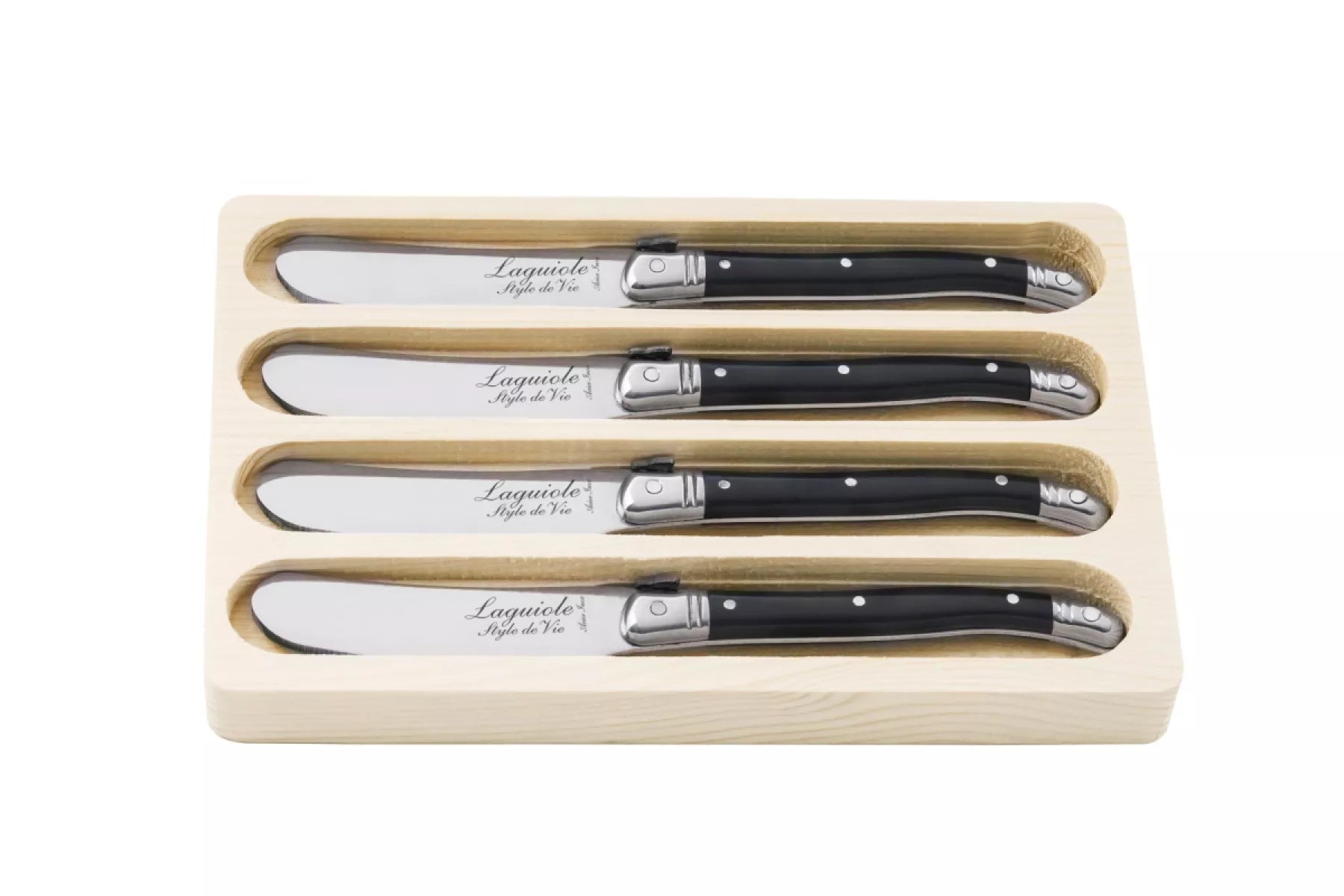 Laguiole Style de Vie Botermessen Premium Line Zwart 4-delig