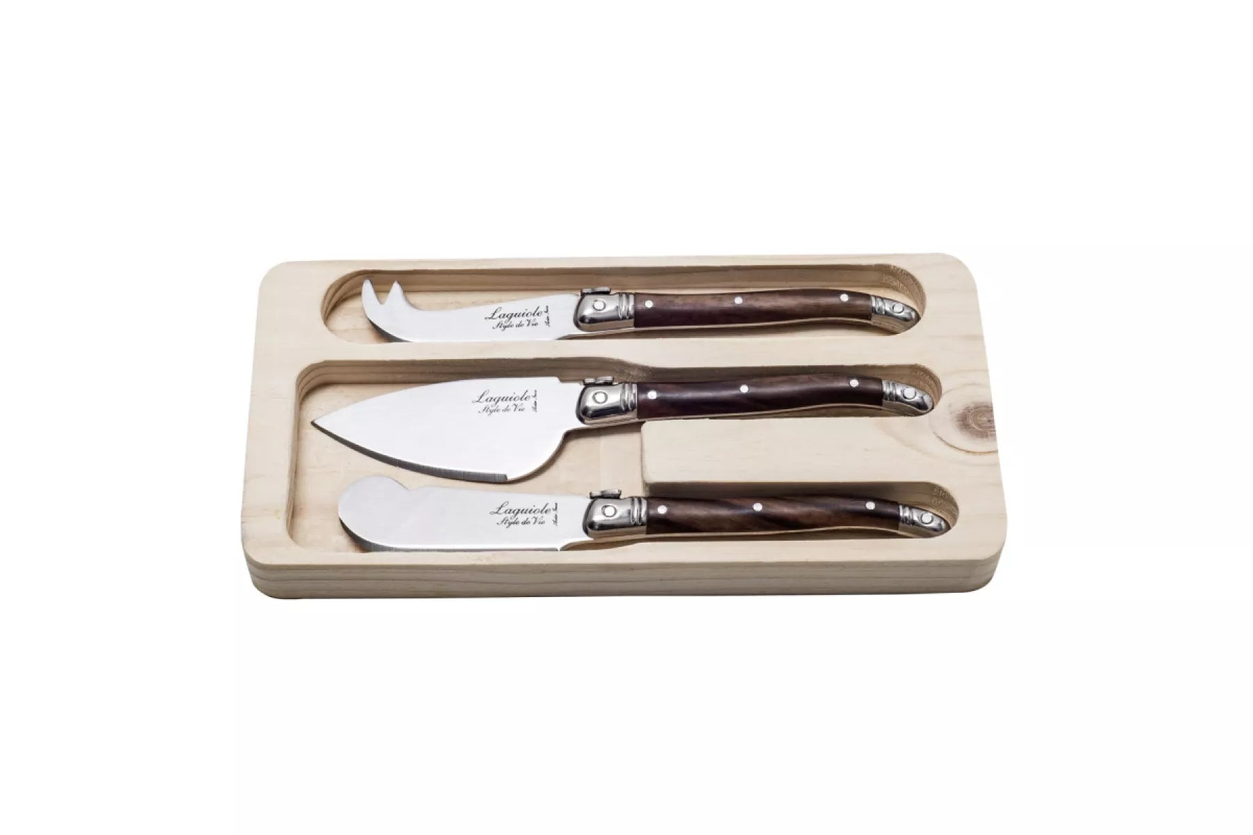 Laguiole Style de Vie Kaasmessen Premium Line Dark Wood 3-delig
