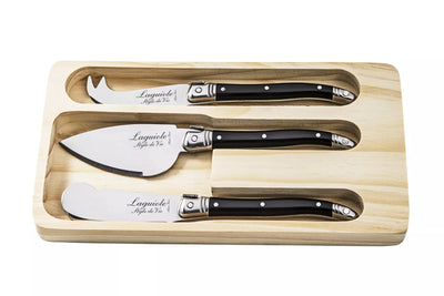 Laguiole Style de Vie Kaasmessen Premium Line Zwart 3-delig
