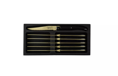 Laguiole Style de Vie Steakmessen Prestige Line Goud Zwart 1.8 mm 6-delig