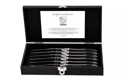 Laguiole Style de Vie Steakmessen Luxury Line Zwart Ebbenhout 6-delig