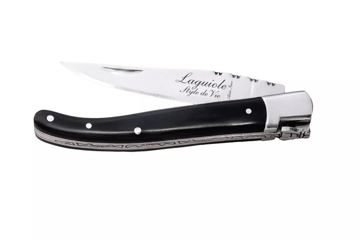 Laguiole Style de Vie Zakmes Luxury Line Zwart Ebbenhout