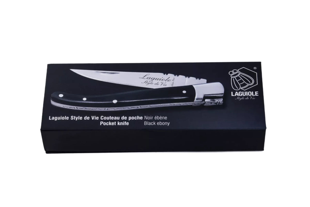 Laguiole Style de Vie Zakmes Luxury Line Zwart Ebbenhout