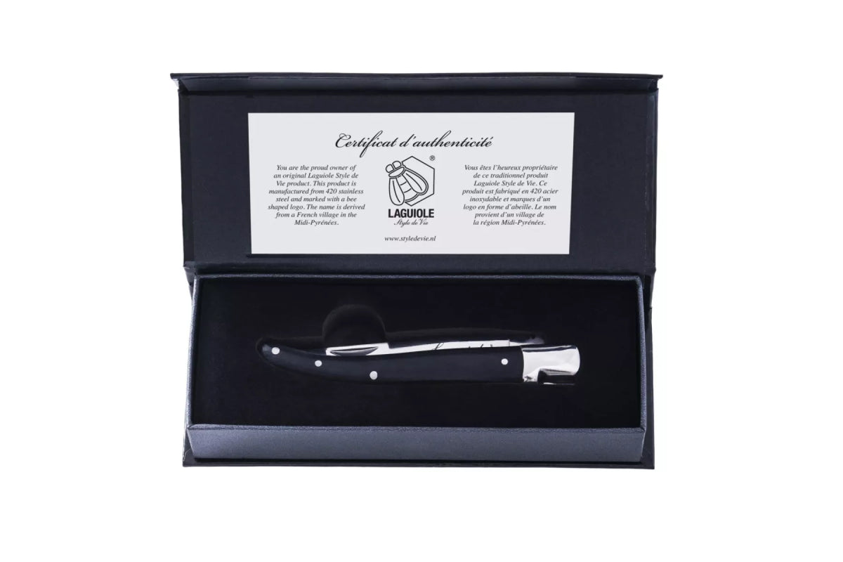 Laguiole Style de Vie Zakmes Luxury Line Zwart Ebbenhout