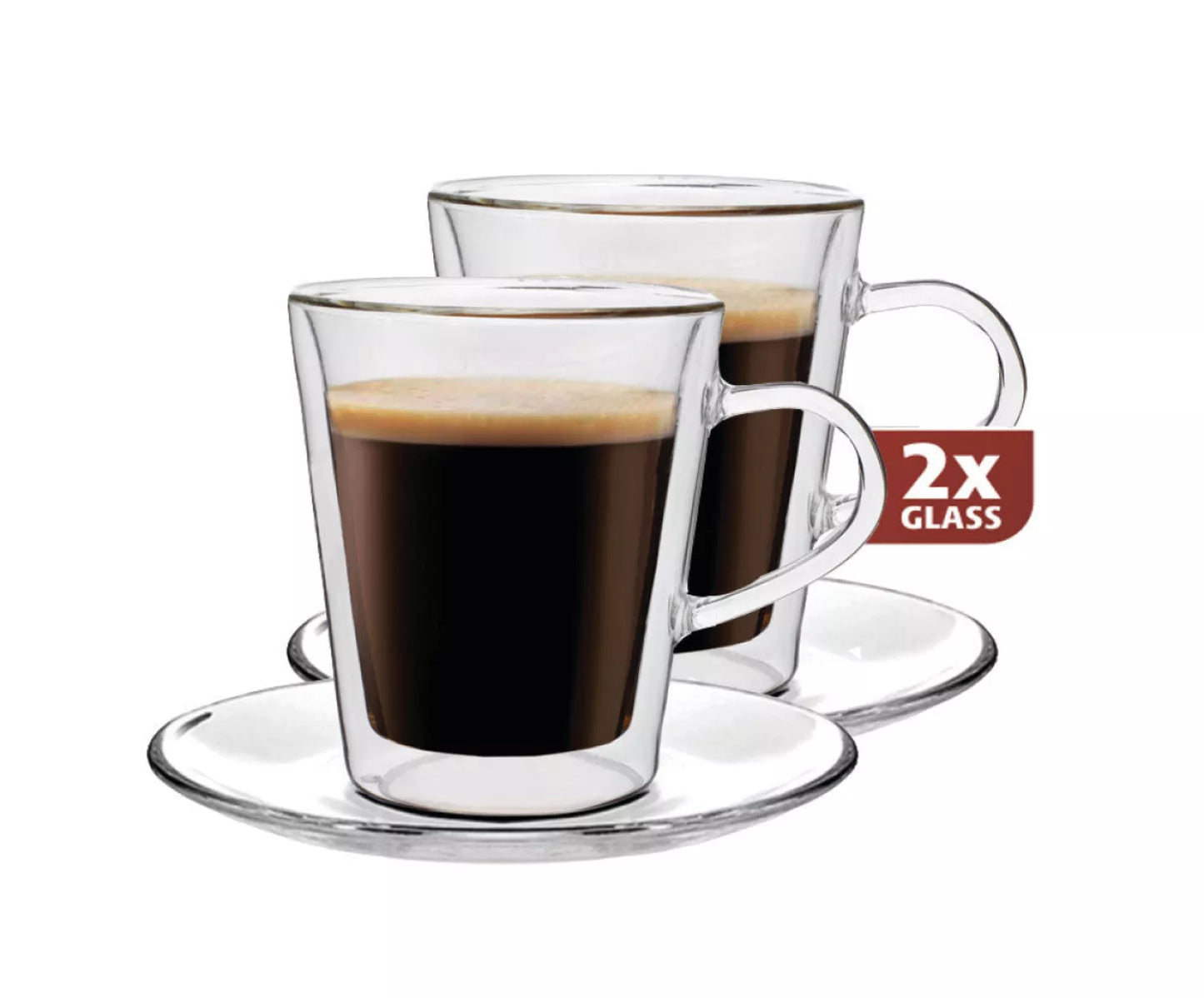 Maxxo Dubbelwandig Glas Lungo 220 ml - set 2 stuks