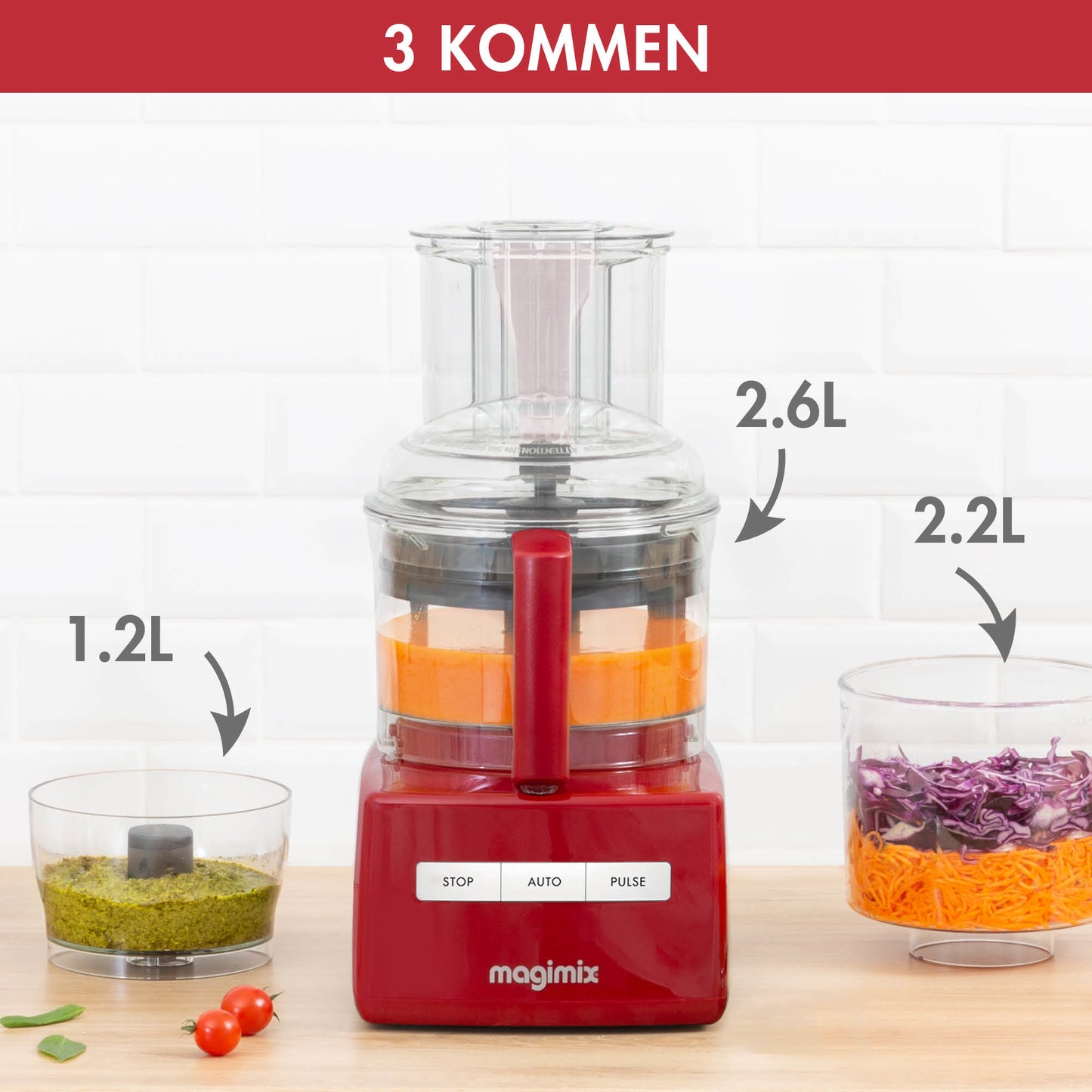 3200XL Foodprocessor Rood