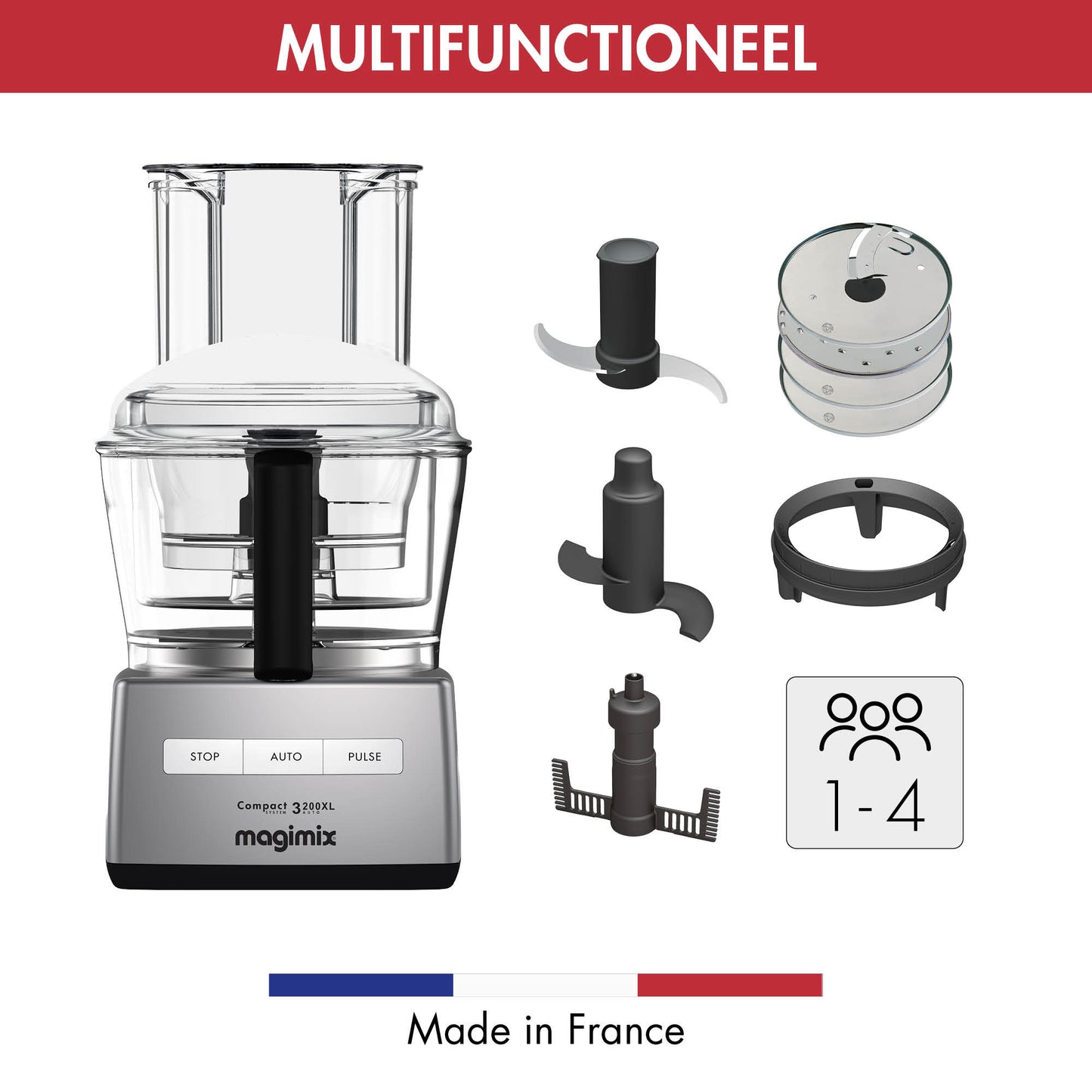 3200XL Foodprocessor Mat Chroom