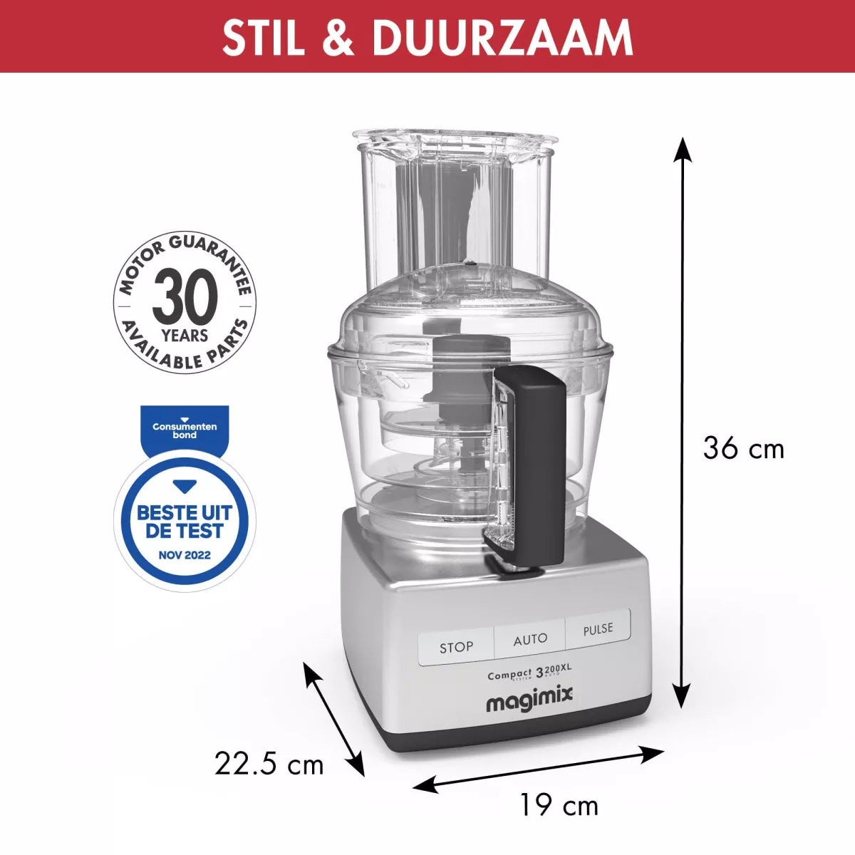Magimix 3200XL Foodprocessor Mat Chroom