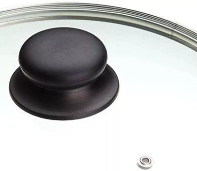 Masterclass Glazen Deksel met Zwarte Knop 24 cm